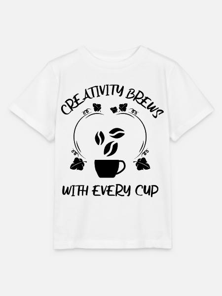 Kaffee Espresso Käffchen - Stanley/Stella Kinder T-Shirt MINI CREATOR - Weiß