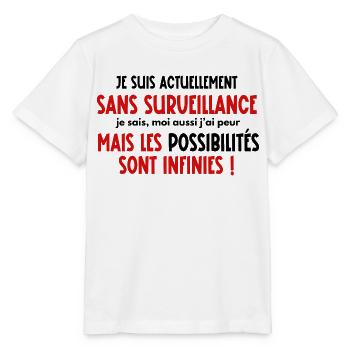 je suis actuellement sans surveillance - T-shirt bio MINI CREATOR Stanley/Stella Enfant - blanc - Devant - Maike (125cm)