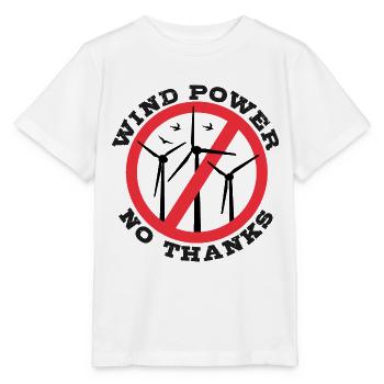 Wind Power No Thanks, No to Wind Energy - Stanley/Stella MINI CREATOR Kids’ T-Shirt - white - Front - Maike (125cm)