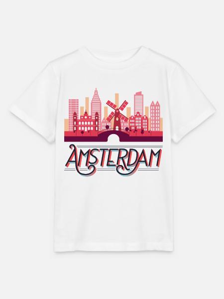 Amsterdam Niederlande Holland Skyline Stadt - Stanley/Stella Kinder T-Shirt MINI CREATOR  - Weiß