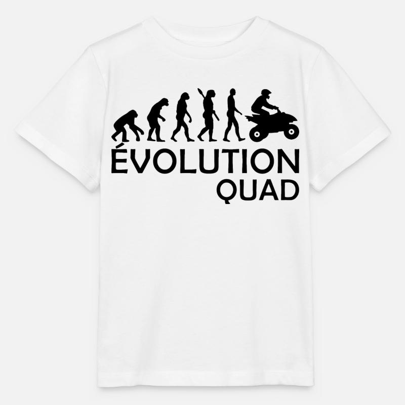 Évolution quad / humour faire du quad - T-shirt bio MINI CREATOR Stanley/Stella Enfant - blanc