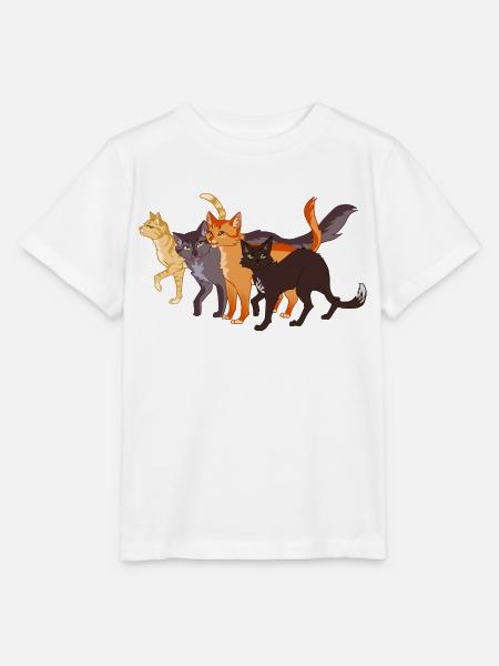 Warrior Cats Feuerstern Firestar Greystripe Katze - Stanley/Stella Kinder T-Shirt MINI CREATOR - Weiß