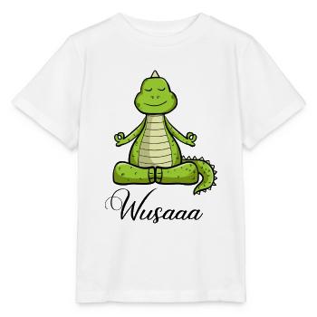 Auszeit Durchatmen Wusaaa Drache - Stanley/Stella Kinder T-Shirt MINI CREATOR  - Weiß - Vorne - Maike (125cm)