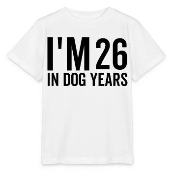 J’ai 26 ans dans Dog Years - T-shirt bio MINI CREATOR Stanley/Stella Enfant - blanc - Devant - Maike (125cm)