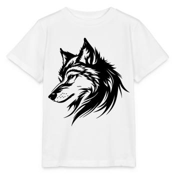 Wolf Silhouette - Stanley/Stella Kinder T-Shirt MINI CREATOR  - Weiß - Vorne - Maike (125cm)