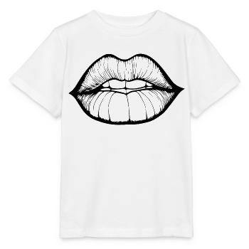 Lèvres, bouche, baisers lèvres - T-shirt bio MINI CREATOR Stanley/Stella Enfant - blanc - Devant - Maike (125cm)
