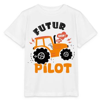 soon to be pilot farmer farmer. - Stanley/Stella MINI CREATOR Kids’ T-Shirt - white - Front - Maike (125cm)