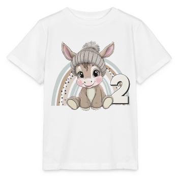 2. Geburtstag Esel Regenbogen Süß Niedlich - Stanley/Stella Kinder T-Shirt MINI CREATOR  - Weiß - Vorne - Maike (125cm)