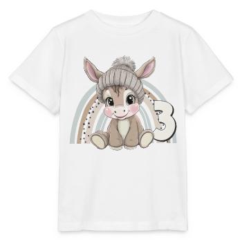 3. Geburtstag Esel Regenbogen Süß Niedlich - Stanley/Stella Kinder T-Shirt MINI CREATOR  - Weiß - Vorne - Maike (125cm)