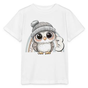 3. Geburtstag Eule Regenbogen Süß Niedlich - Stanley/Stella Kinder T-Shirt MINI CREATOR  - Weiß - Vorne - Maike (125cm)