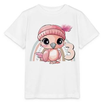 3ème anniversaire Flamingo Arc-en-ciel Mignon Mignon - T-shirt bio MINI CREATOR Stanley/Stella Enfant - blanc - Devant - Maike (125cm)