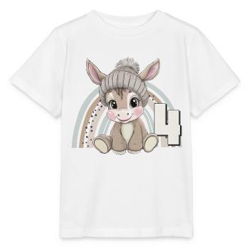 4. Geburtstag Esel Regenbogen Süß Niedlich - Stanley/Stella Kinder T-Shirt MINI CREATOR  - Weiß - Vorne - Maike (125cm)