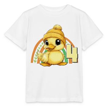 4. Geburtstag Ente Regenbogen Süß Niedlich - Stanley/Stella Kinder T-Shirt MINI CREATOR  - Weiß - Vorne - Maike (125cm)
