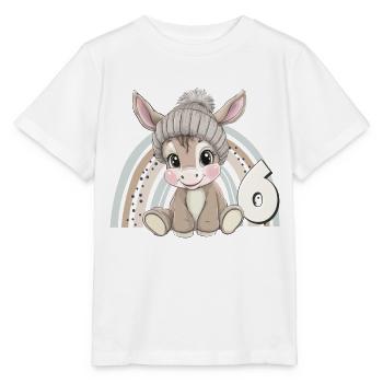 6. Geburtstag Esel Regenbogen Süß Niedlich - Stanley/Stella Kinder T-Shirt MINI CREATOR  - Weiß - Vorne - Maike (125cm)
