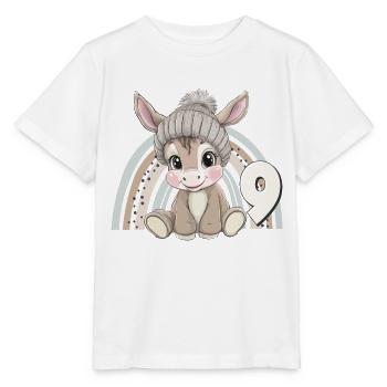 9. Geburtstag Esel Regenbogen Süß Niedlich - Stanley/Stella Kinder T-Shirt MINI CREATOR  - Weiß - Vorne - Maike (125cm)