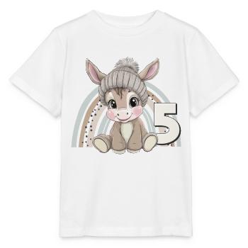 5. Geburtstag Esel Regenbogen Süß Niedlich - Stanley/Stella Kinder T-Shirt MINI CREATOR  - Weiß - Vorne - Maike (125cm)