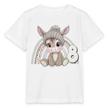 8. Geburtstag Esel Regenbogen Süß Niedlich - Stanley/Stella Kinder T-Shirt MINI CREATOR  - Weiß - Vorne - Maike (125cm)
