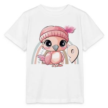 9ème anniversaire Flamingo Arc-en-ciel Mignon Mignon - T-shirt bio MINI CREATOR Stanley/Stella Enfant - blanc - Devant - Maike (125cm)