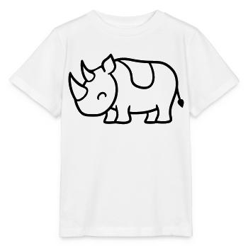 Rhinoceros - Stanley/Stella MINI CREATOR Kids’ T-Shirt - white - Front - Maike (125cm)
