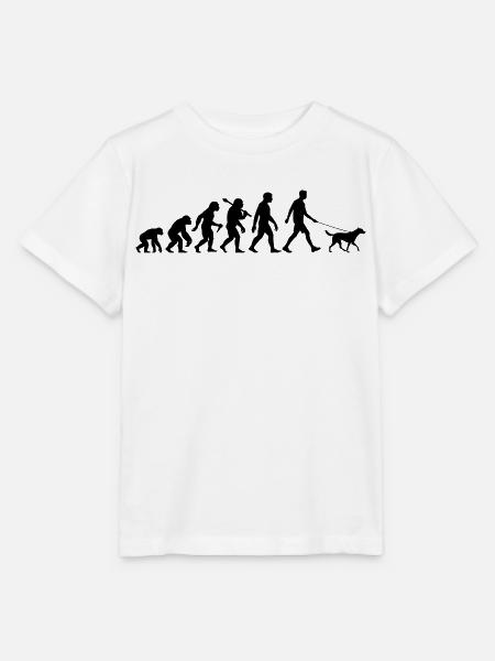 Mann Mit Hund Evolution Für Männer Die Gassi Gehen - Stanley/Stella Kinder T-Shirt MINI CREATOR  - Weiß