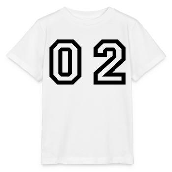 number - 02 - zero two - Stanley/Stella MINI CREATOR Kids’ T-Shirt - white - Front - Maike (125cm)