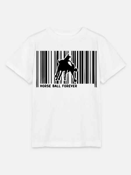 Barcode-Pferd Pferd Ball cavalier1 - Stanley/Stella Kinder T-Shirt MINI CREATOR - Weiß