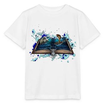 Ship in the storm with snake Illustration - Stanley/Stella MINI CREATOR Kids’ T-Shirt - white - Front - Maike (125cm)