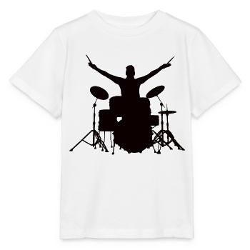 Batteur de batterie - T-shirt bio MINI CREATOR Stanley/Stella Enfant - blanc - Devant - Maike (125cm)