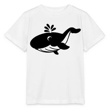 petite baleine douce avec Fontaine - T-shirt bio MINI CREATOR Stanley/Stella Enfant - blanc - Devant - Maike (125cm)