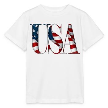 USA-Text - Stanley/Stella Kinder T-Shirt MINI CREATOR  - Weiß - Vorne - Maike (125cm)