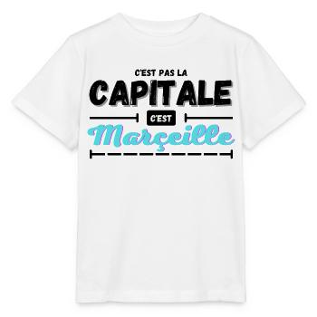 C'est pas la capitale c'est Marseille - T-shirt bio MINI CREATOR Stanley/Stella Enfant - blanc - Devant - Maike (125cm)