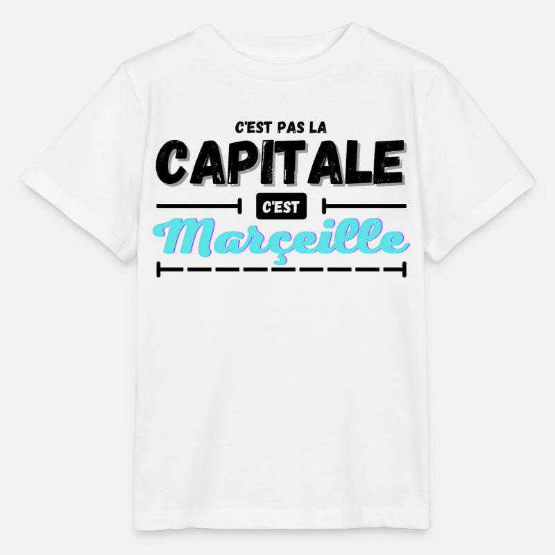 C'est pas la capitale c'est Marseille - T-shirt bio MINI CREATOR Stanley/Stella Enfant - blanc