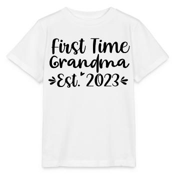 First Time Grandma Est. 2023 - Stanley/Stella Kinder T-Shirt MINI CREATOR  - Weiß - Vorne - Maike (125cm)