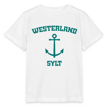 Westerland - Sylt - Nordsee - Anker - Möwe - Insel - Stanley/Stella Kinder T-Shirt MINI CREATOR  - Weiß - Vorne - Maike (125cm)