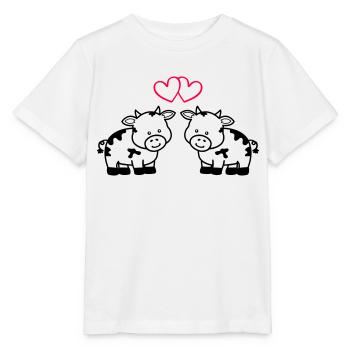 vaches amoureuses - T-shirt bio MINI CREATOR Stanley/Stella Enfant - blanc - Devant - Maike (125cm)