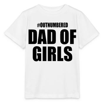 Dad of girls outnumbered - Stanley/Stella Kinder T-Shirt MINI CREATOR  - Weiß - Vorne - Maike (125cm)