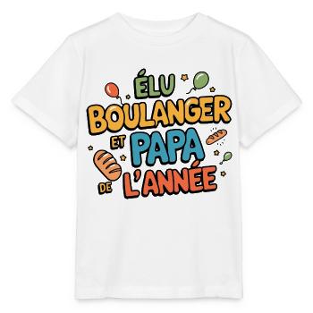 Elu boulanger et papa de l'année - T-shirt bio MINI CREATOR Stanley/Stella Enfant - blanc - Devant - Maike (125cm)