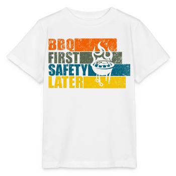 BBQ FIRST SAFETY LATER - Stanley/Stella Kinder T-Shirt MINI CREATOR  - Weiß - Vorne - Maike (125cm)