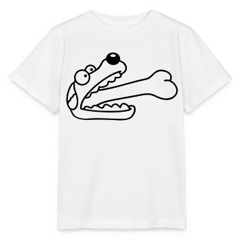 Hund Gierig Hungrig Großer Knochen Verschluckt - Stanley/Stella Kinder T-Shirt MINI CREATOR  - Weiß - Vorne - Maike (125cm)