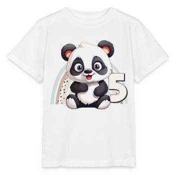 5ème anniversaire Panda Ours Arc-en-ciel Mignon Mignon - T-shirt bio MINI CREATOR Stanley/Stella Enfant - blanc - Devant - Maike (125cm)