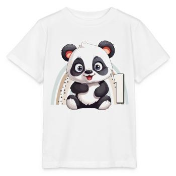 1st Birthday Panda Bear Rainbow Cute Cute - Stanley/Stella MINI CREATOR Kids’ T-Shirt - white - Front - Maike (125cm)