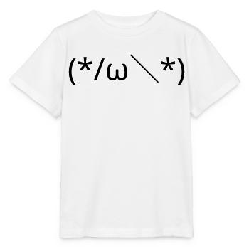 Émotique embarrassée (*/ω\*) Timide Kaomoji - T-shirt bio MINI CREATOR Stanley/Stella Enfant - blanc - Devant - Maike (125cm)