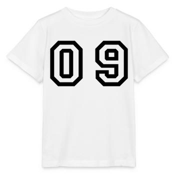 nombre - 09 - zéro neuf - T-shirt bio MINI CREATOR Stanley/Stella Enfant - blanc - Devant - Maike (125cm)