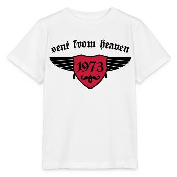 Anniversaire - envoyé du ciel 1973 - T-shirt bio MINI CREATOR Stanley/Stella Enfant - blanc - Devant - Maike (125cm)