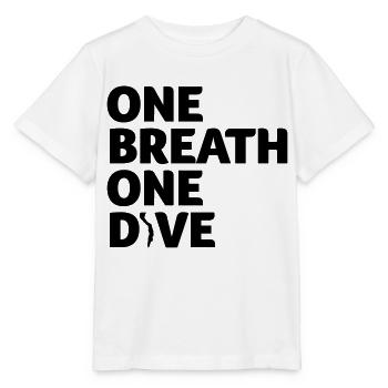 One Breath One Dive IV Apnoetaucher Freediving - Stanley/Stella Kinder T-Shirt MINI CREATOR  - Weiß - Vorne - Maike (125cm)