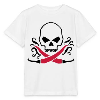 Chilli skull - Stanley/Stella Kinder T-Shirt MINI CREATOR  - Weiß - Vorne - Maike (125cm)