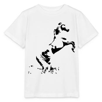 Horse head, horses, riding, equestrian, silhouette - Stanley/Stella MINI CREATOR Kids’ T-Shirt - white - Front - Maike (125cm)