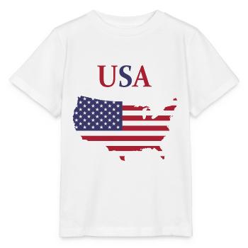 États-Unis Drapeau Continent United State of America - T-shirt bio MINI CREATOR Stanley/Stella Enfant - blanc - Devant - Maike (125cm)