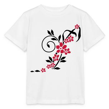 Blumenranke / Flower Tandril (2c) - Stanley/Stella Kinder T-Shirt MINI CREATOR  - Weiß - Vorne - Maike (125cm)
