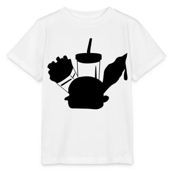 menu crème fast-food - T-shirt bio MINI CREATOR Stanley/Stella Enfant - blanc - Devant - Maike (125cm)